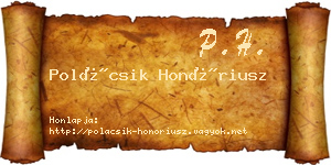 Polácsik Honóriusz névjegykártya